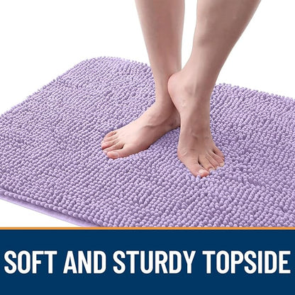 OLANLY Dog Door Mat for Muddy Paws 70x46, Absorbs Moisture and Dirt, Absorbent Non-Slip Washable Doormat, Quick Dry Chenille Mud Mat for Dogs, Entry Indoor Entryway Carpet for Inside Floor, Lavender