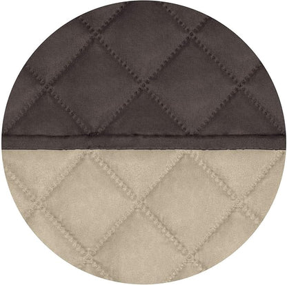 PureFit Reversible Quilted Sofa Cover, Water Resistant Slipcover Furniture Protector, Washable Couch Cover with Non Slip and Elastic Straps for Kids, Dogs, Pets (Oversized Sofa, Chocolate/Beige)