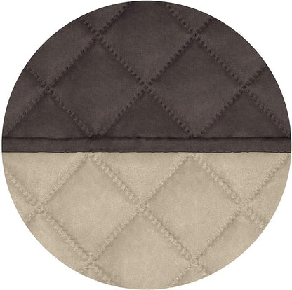 PureFit Reversible Quilted Sofa Cover, Water Resistant Slipcover Furniture Protector, Washable Couch Cover with Non Slip and Elastic Straps for Kids, Dogs, Pets (Small Recliner, Chocolate/Beige)