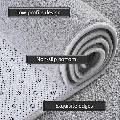AROGAN 2x8 Feet Shag Runner Rug for Hallways, Washable Rugs with Memory Foam for Bedroom, Entryway Indoor Fluffy Throw Rug for Bedside Living Room Kids Girls Nursery Dorm Room Decor, Grey