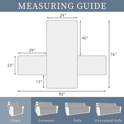 ISSUNTEX Double Protection 100% Waterproof Chair Sofa Cover for Living Room, Reversible Furniture Protector for Dogs, Pets, Kids (Chair, Navy/Ivory)