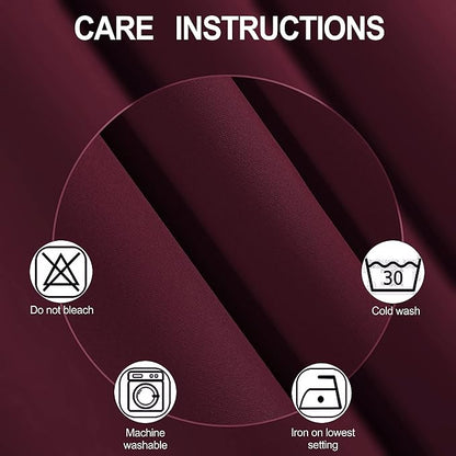 LEMOMO Blackout Curtains 66 x 95 inch/Burgundy Red Curtains Set of 2 Panels/Thermal Insulated Room Darkening Bedroom Curtains