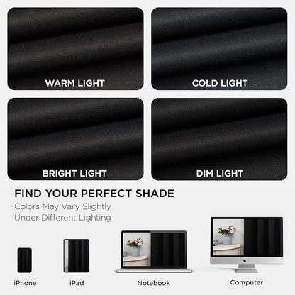 Joydeco Blackout Curtains 63 Inch Length 2 Panels Set, Thermal Insulated Long Curtains& Drapes 2 Burg, Room Darkening Grommet Drapes for Living Room Bedroom Window (W52 x L63 Inch, Black)