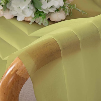 Chyhomenyc Sheer Curtains 54 Inch Long 2 Panels Set, Light Filtering Short Soft Airy Short Cafe Curtains, Modern Rod Pocket for Dinning Living Room Bedroom, Each 42Wx54L in, 2PCS, Lemon