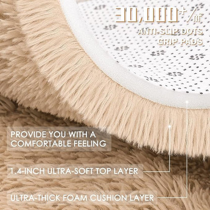 OLANLY 6x12 Machine Washable Large Area Rugs for Living Room, Bedroom, Soft Fluffy Shaggy Bedside Rug, Indoor Floor Carpet for Kids Girls and Boys, Dorms, Nursery, Home Decor Aesthetic, Beige