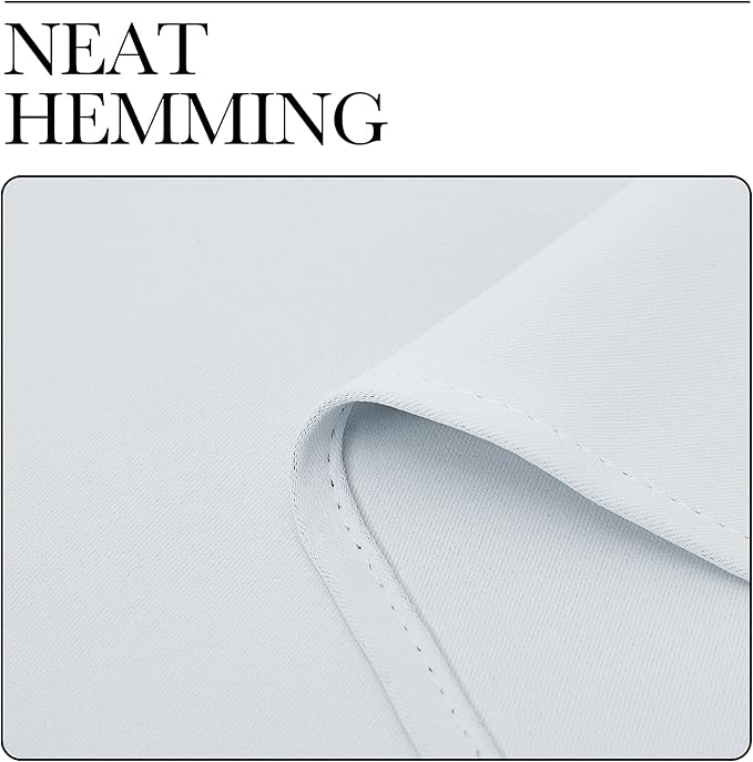 NICETOWN Greyish White Window Curtain Panels - Thermal Insulated Rod Pocket Room Darkening Curtain Sets for Bedroom (Platinum - Greyish White, 2 Panels, 42 in x 45 in (W x L))