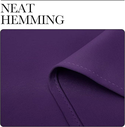 NICETOWN Living Room Curtains for Window - Energy Efficient & Noise Reducing Thermal Insulated Rod Pocket Blackout Drapes/Draperies for Living Room (Royal Purple, 2 Panels, W62 inches x L63 inches)