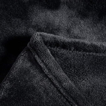 TASTHROW Large Flannel Fleece Throw Blanket, 50×70 Inch - Cozy Lightweight Thick Blanket - All Seasons Suitable for Women, Men and Kids (Two Pack, Black)