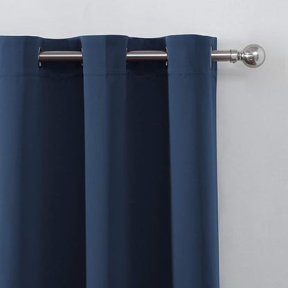 LEMOMO Navy Blue Blackout Curtains 34 x 54 Inch Length/Set of 2 Curtain Panels/Thermal Insulated Room Darkening Blackout Curtains for Bedroom