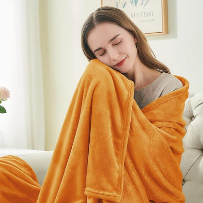 BEDELITE Fleece Blanket King Size Blankets for Bed, Luxury Plush Cozy Fuzzy Blanket 108x90 inches, Super Soft Warm Lightweight Throw Blanket All Seasons Suitable, Burnt Orange