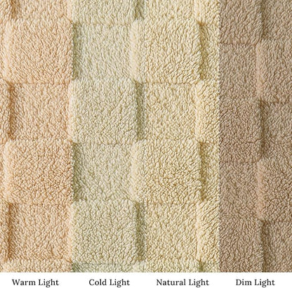 Exclusivo Mezcla Twin Size Flannel Fleece Blanket, Super Soft and Warm Lightweight Checkered Pattern Blankets for All Seasons, 60x80 Inches, Beige
