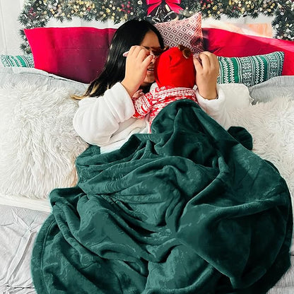 Bedsure GentleSoft Fleece Bed Blankets Large Size Forest Green - Soft Lightweight Cozy Oversized King Blanket Microfiber, Room Home Decor Gifts for Women and Men, 120x120 inches