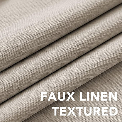 H.VERSAILTEX 100% Blackout Curtains for Bedroom Thermal Insulated Linen Textured Curtains Heat and Full Light Blocking Drapes Living Room Curtains 2 Panel Sets, Cobblestone, 52x108 Inch