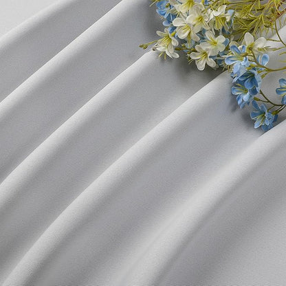 CUCRAF Grayish White Blackout Curtains 72 inch Length 2 Panels Set, Rod Pocket Room Darkening Drapes for Bedroom Living Room, Insulated Thermal Light Blocking Window Curtain (W52 x L72 Inch)