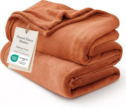 Bedsure GentleSoft Bedding Fleece Blanket for Girls and Boys - Soft Cozy Cute Small Throw Blankets for Travel, 43x55 Inches, Dark Orange
