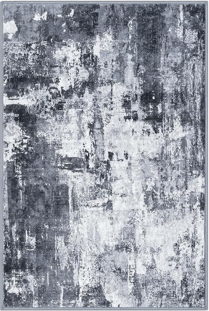 KOZYFLY 2x3 Rug Non-Slip Small Area Rug Abstract Machine Washable Indoor Front Door Mat Modern Rug for Entryway, Throw Rug with Low Pile Small Carpet for Bedroom, Living Room, Bathroom