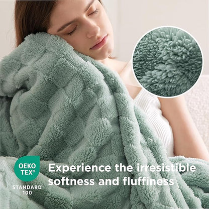 Bedsure GentleSoft Full Size Blankets for Bed - Super Soft Cozy Fleece Spring Blanket for Kids Girls, Large Fuzzy Throws for Bedroom Decor,Sage Green, 84x90 Inches