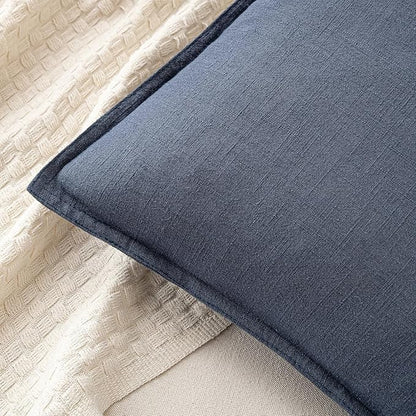 MIULEE Decorative Pillow Covers 20x20 Inch Indigo Blue Boho Farmhouse Neutral Couch Throw Pillows for Bed Pack of 2 Accent Coastal Modern Pillowcase Summer Sofa Livingroom Home Decor