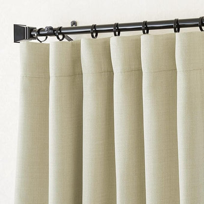 NICETOWN Room Darkening Bedroom Curtains 84 inches Long, Pinch Pleated Curtains Faux Linen Blend Light Blocking Noise Canceling Thermal Drapes for Living Room, Linen Beige, W52 x L84, 2 Panels