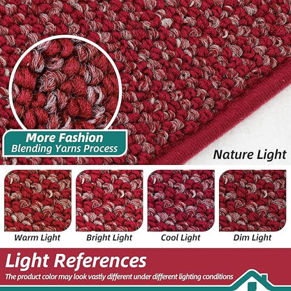 BEQHAUSE Kitchen Rugs 32"x48", Non-Slip Kitchen Mats for Floor, Super Absorbent and Stain Resistant Kitchen Rugs, Machine Washable Rugs for Kitchen, Hallway, Laundry & Sink, Red